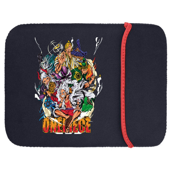 Printed Neoprene Reversible Laptop & Tablet Sleeve - Anime Onepiece Letsgo