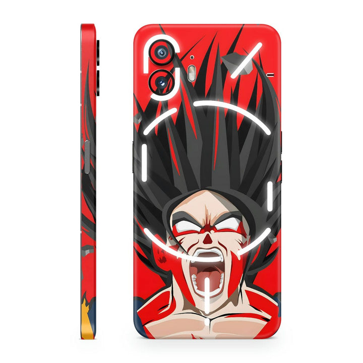 Mobile Skin Wrap - Anime Dragon Ball Angry Goku Red Design