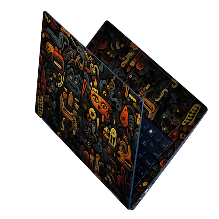 Laptop Skin - A Colorful Illustration Digital Art Black