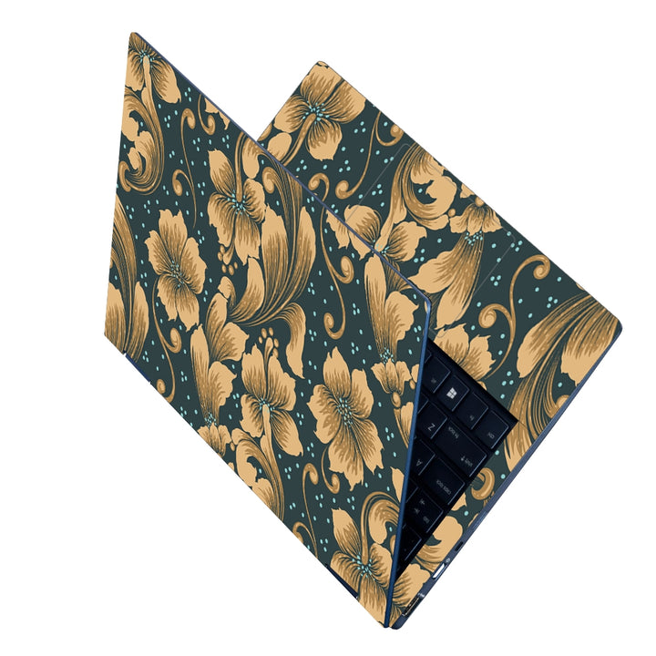 Laptop Skin - Golden Flower Pattern