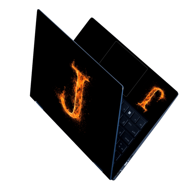 Laptop Skin - J Letter Fire