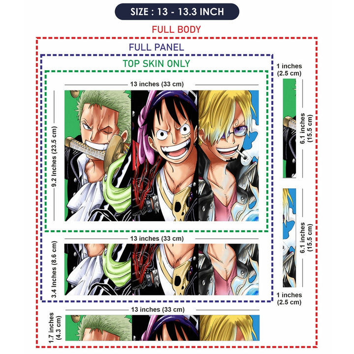 Laptop Skin - Monkey D Luffy Roronoa Zoro Sanji One Piece