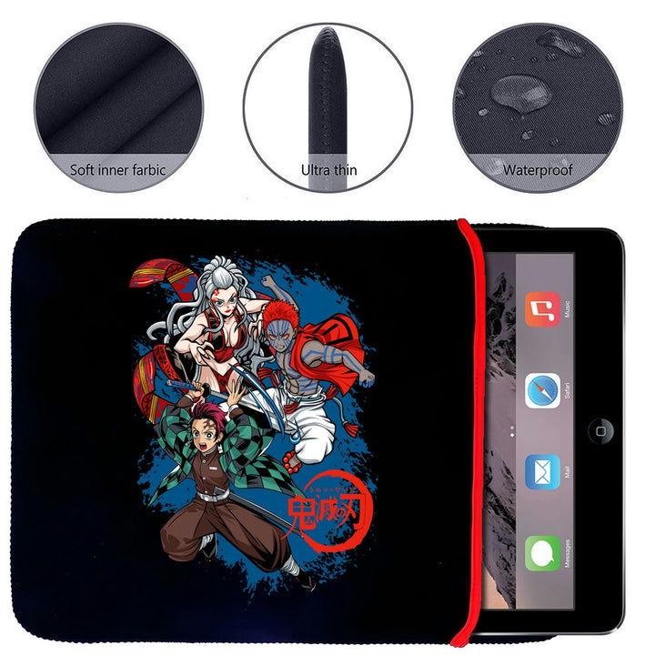 Printed Neoprene Reversible Laptop & Tablet Sleeve - Anime Action DS20