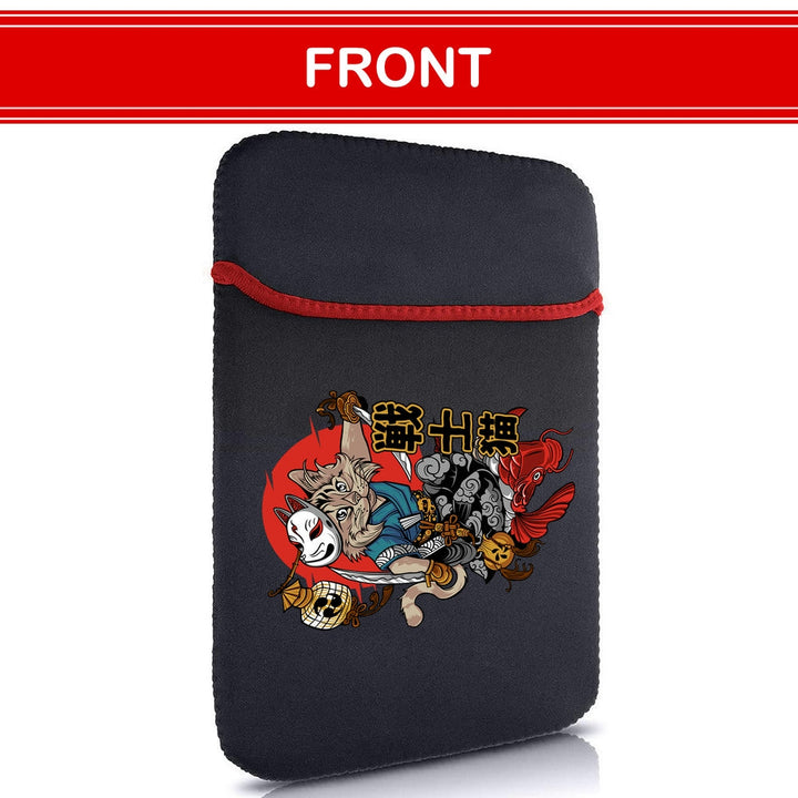 Printed Neoprene Reversible Laptop & Tablet Sleeve - Anime Action DS8