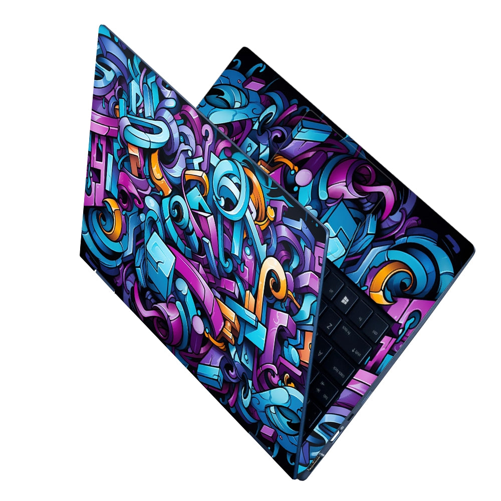 Shop Graffiti Wall Design Blue Magenta Laptop Skin | Buy Online Now ...