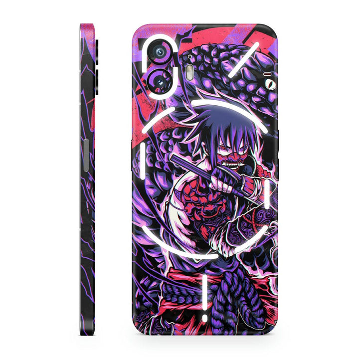 Mobile Skin Wrap - Anime Sasuke Uchicha Red Blue