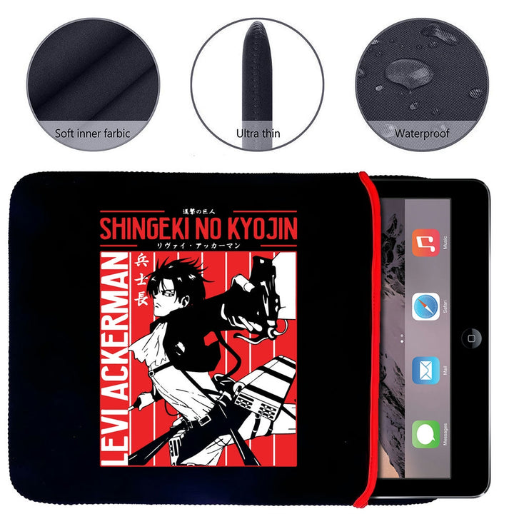 Printed Neoprene Reversible Laptop & Tablet Sleeve - Anime Attack on Titan DS11