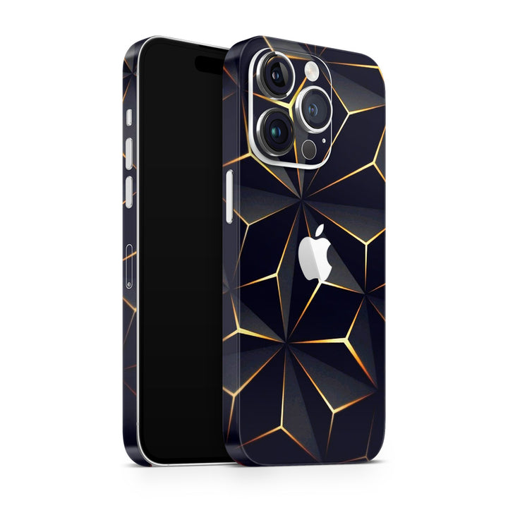 Apple iPhone Skin Wrap - Golden Black Triangles - SkinsLegend