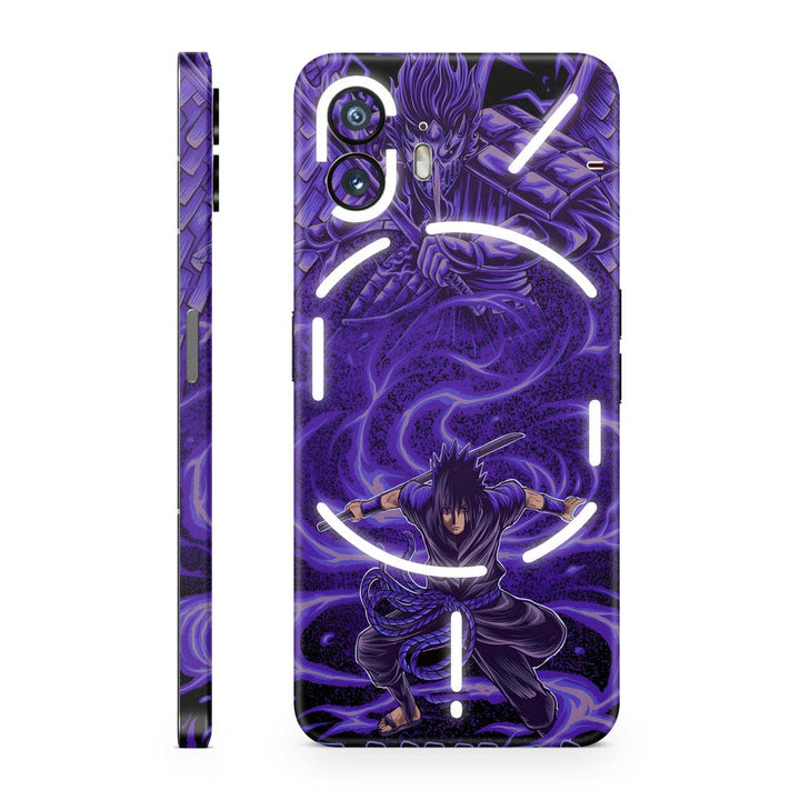 Mobile Skin Wrap - Anime Sasuke Uchiha Blue Design