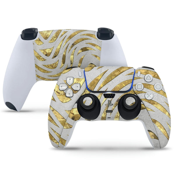 PS5 Controller Skin - Golden Highlighters On Silver