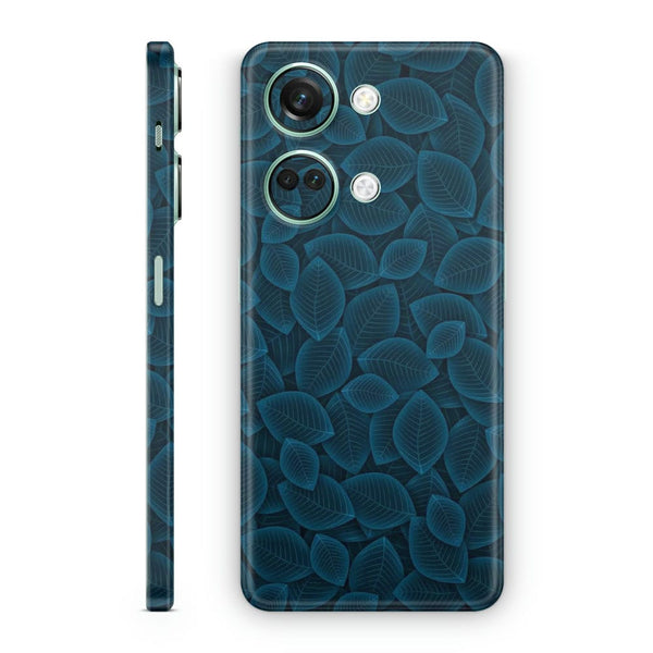 Mobile Skin Wrap - Blue Dark Leafs