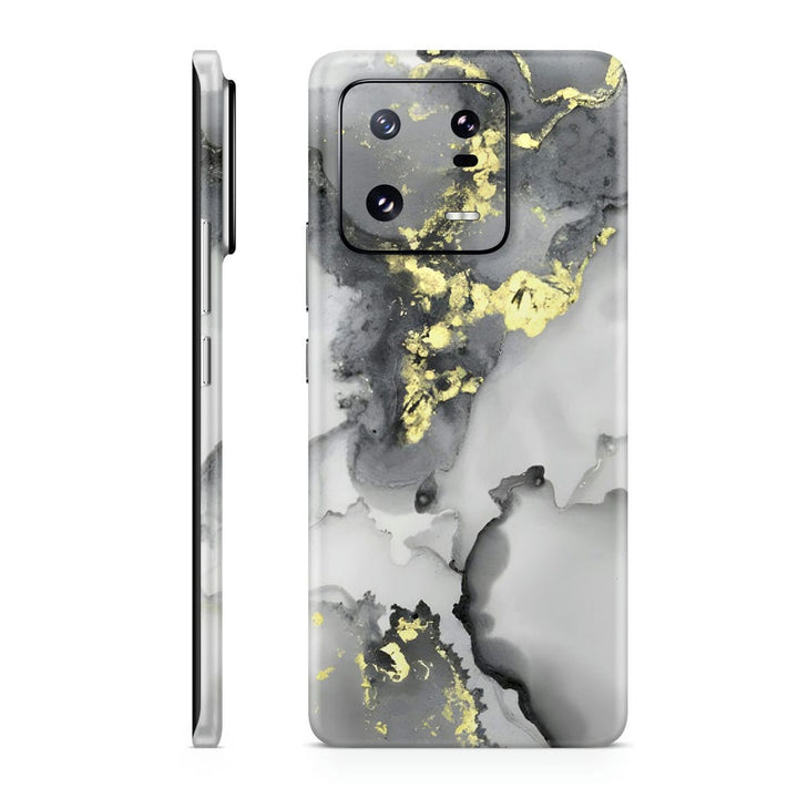 Mobile Skin Wrap - Golden Highlighter Black Shaded Marble