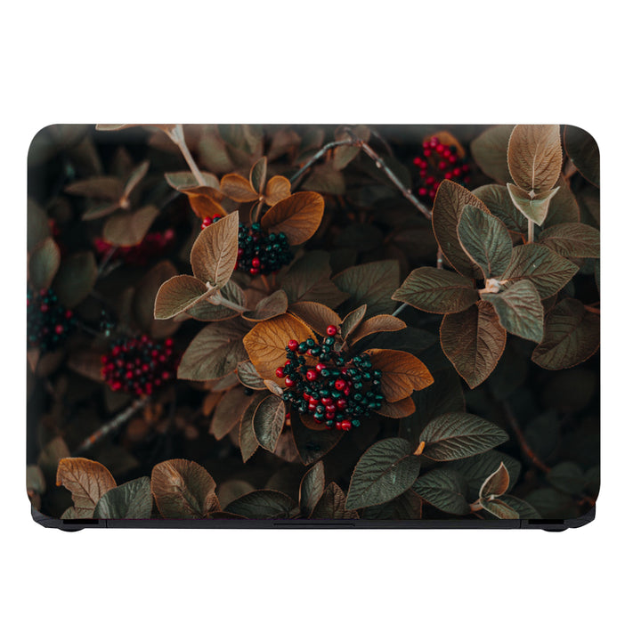 Laptop Skin - Red Black Berries Floral