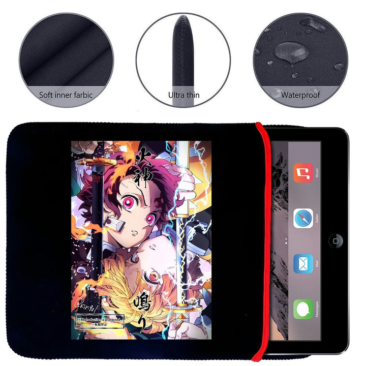 Printed Neoprene Reversible Laptop & Tablet Sleeve - Anime Legendary DS102