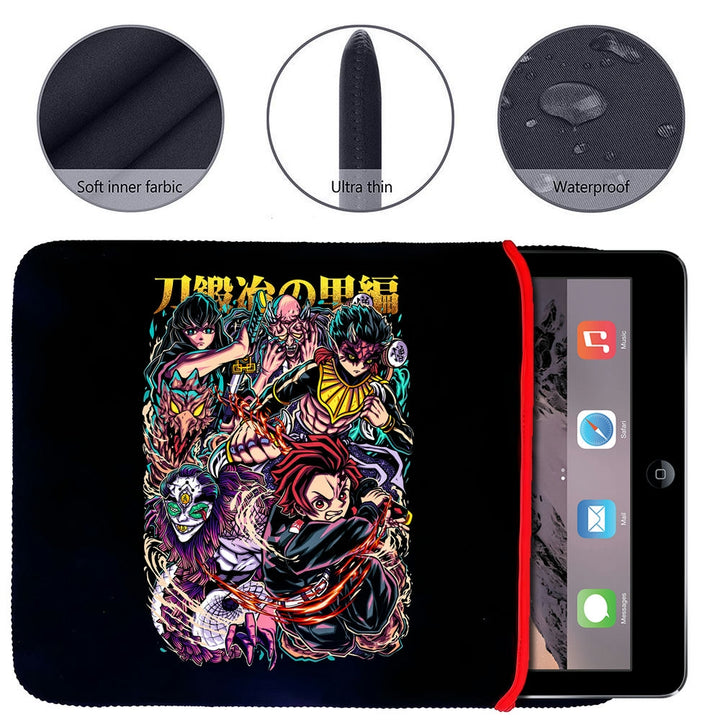 Printed Neoprene Reversible Laptop & Tablet Sleeve - Anime Legendary DS53