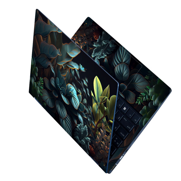 Laptop Skin - Dark Green 3D Petals