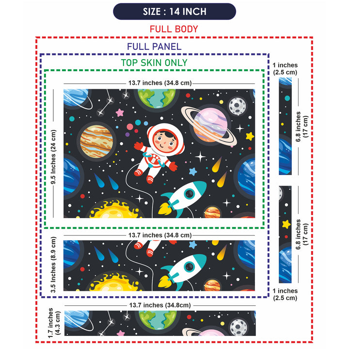 Laptop Skin - Child Astronaut With Space Symbols