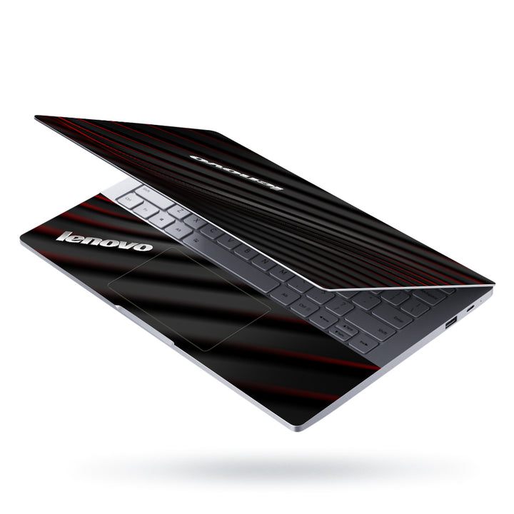 Laptop Skin - lenovo Black Red Waves