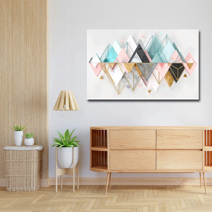 32x20 Canvas Painting - Triangles Art Mirror Image