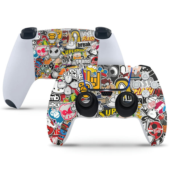 PS5 Controller Skin - Sticker Bomb Formula Drift