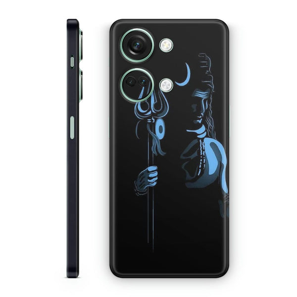 Mobile Skin Wrap - Blue Shiva on Black