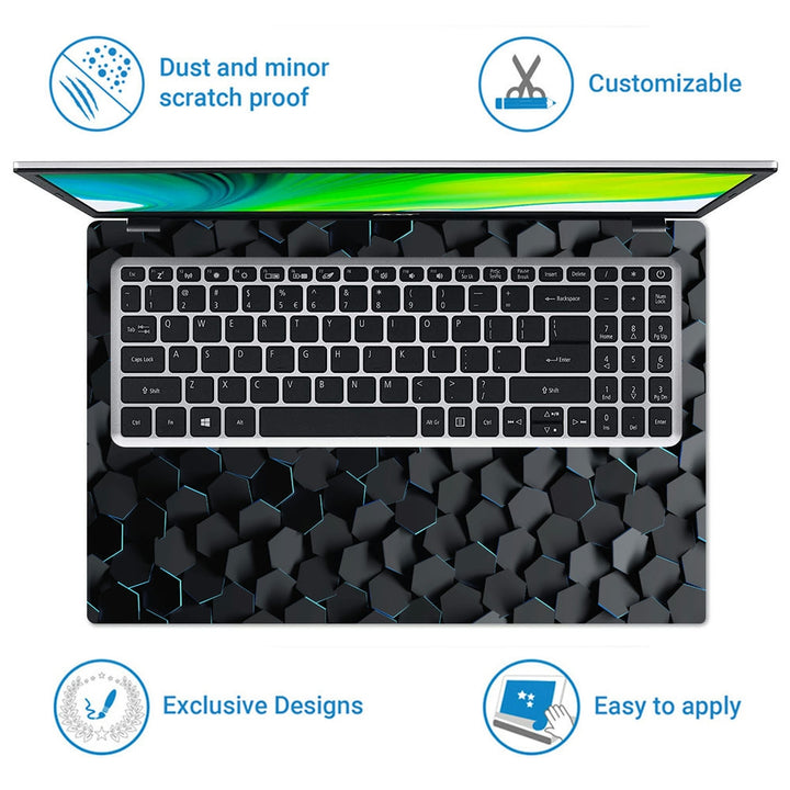 Laptop Skin - Abstract Background With Black Randomly