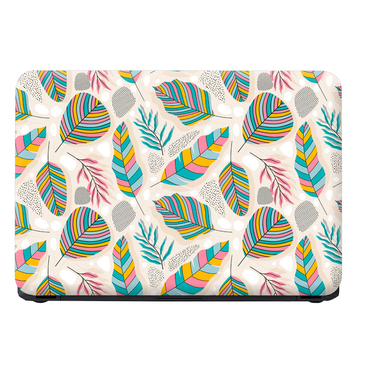 Laptop Skin - Multicolor Leaves on Cream Shaded Background