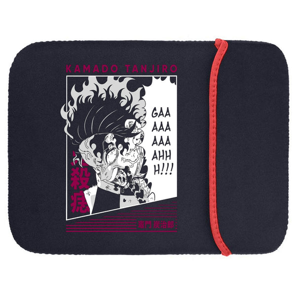 Printed Neoprene Reversible Laptop & Tablet Sleeve - Anime Tanjiro DS2