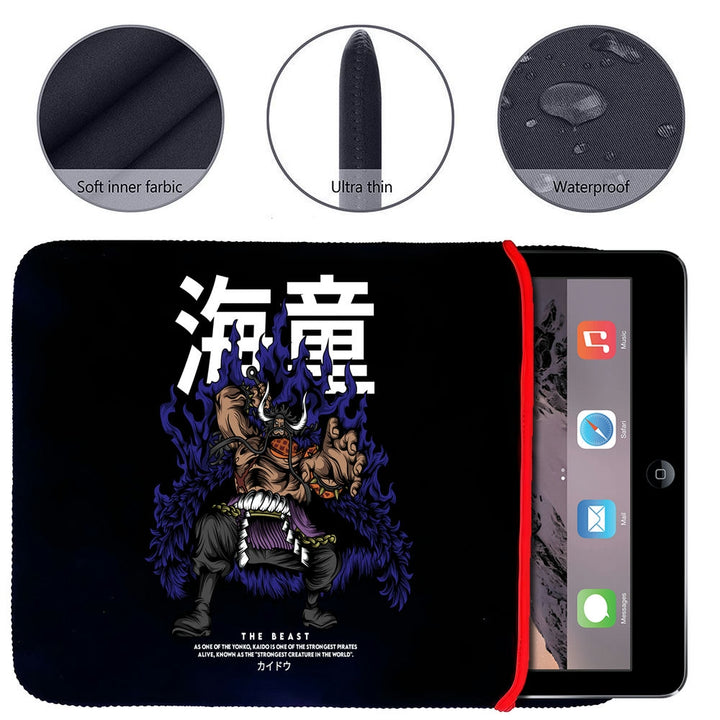 Printed Neoprene Reversible Laptop & Tablet Sleeve - One Piece Kaido DS1