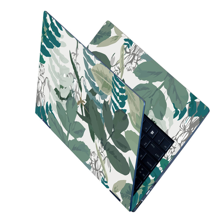 Laptop Skin - Green Painted Leaves Art