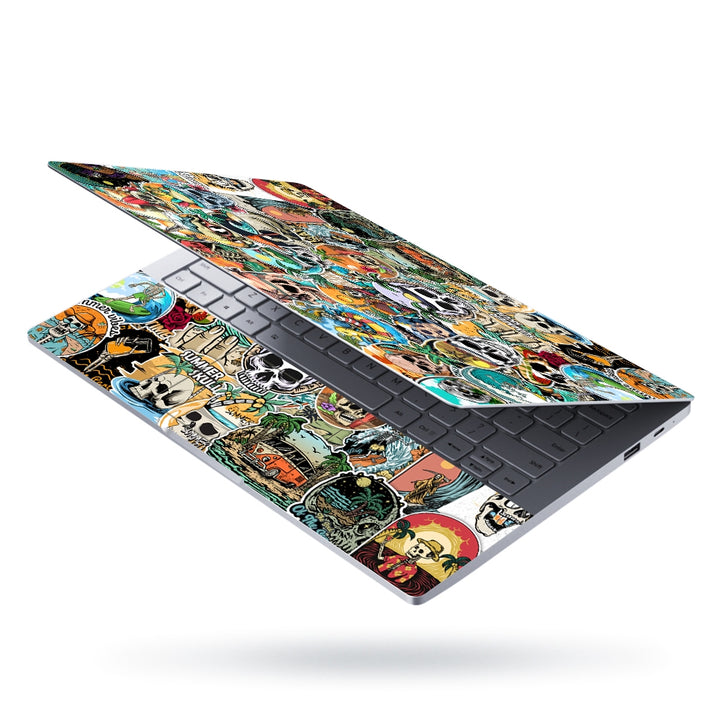 Laptop Skin - Summer Skull Sticker Bomb