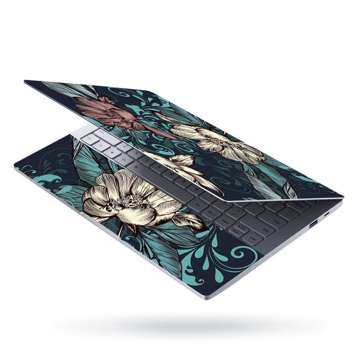 Laptop Skin - Blue Floral Pattern