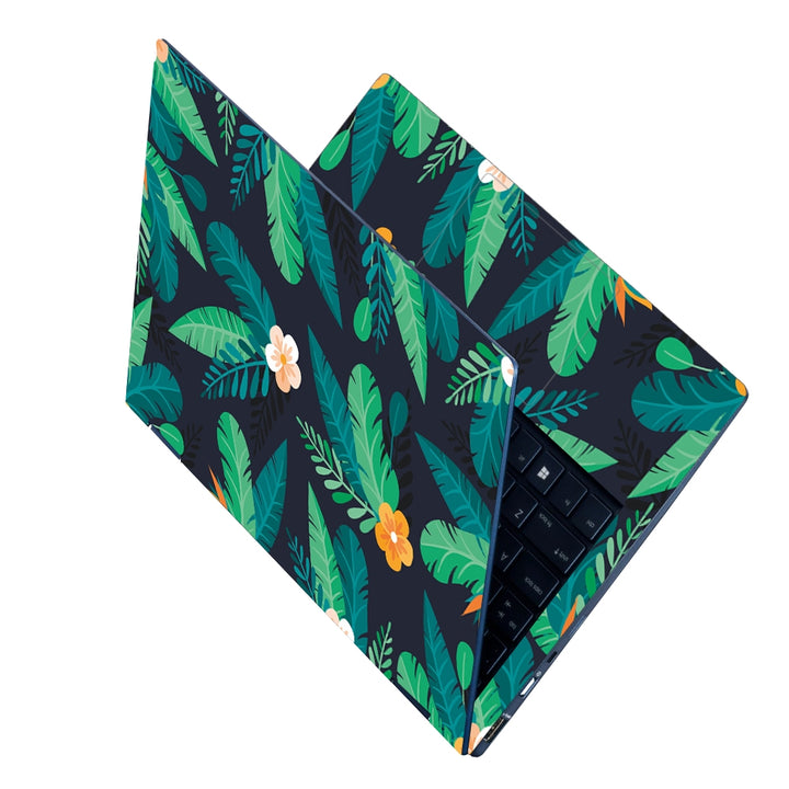 Laptop Skin - Greenish Tropical Leaves