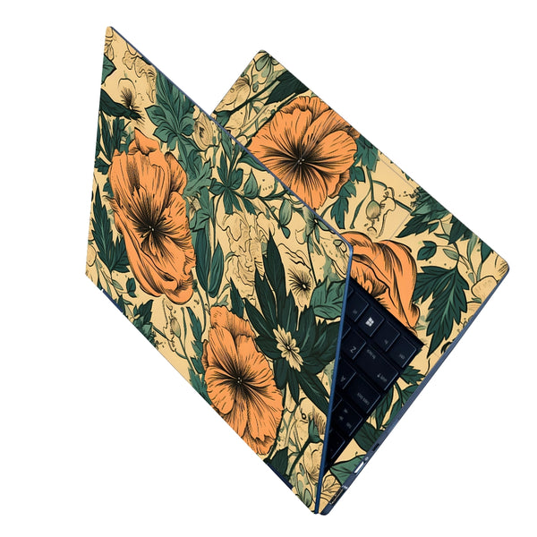 Laptop Skin - Vintage Retro Flower Pattern