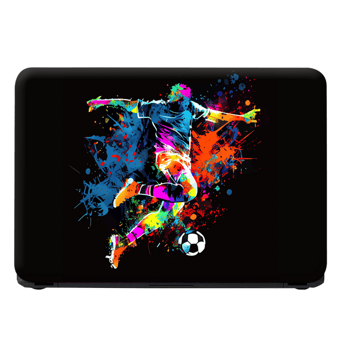 Laptop Skin - Colorful Football Player With Ball