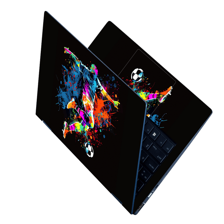 Laptop Skin - Colorful Football Player With Ball