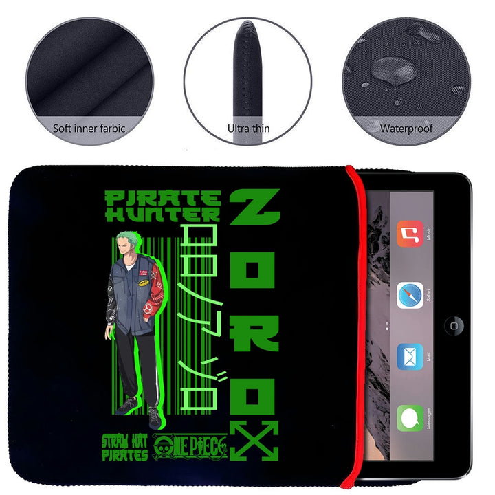 Printed Neoprene Reversible Laptop & Tablet Sleeve - Anime Zoro