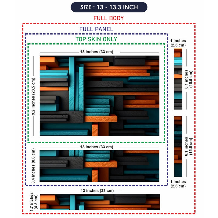 Laptop Skin - Abstract 3D Bar Line Background