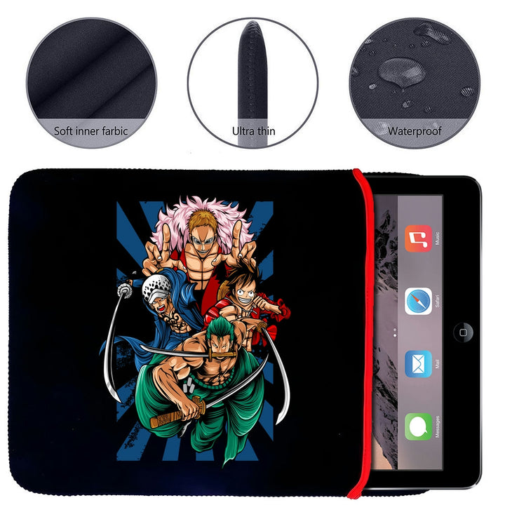 Printed Neoprene Reversible Laptop & Tablet Sleeve - Anime Action DS16