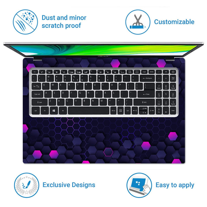 Laptop Skin - Gradient Hexagonal Background Purple