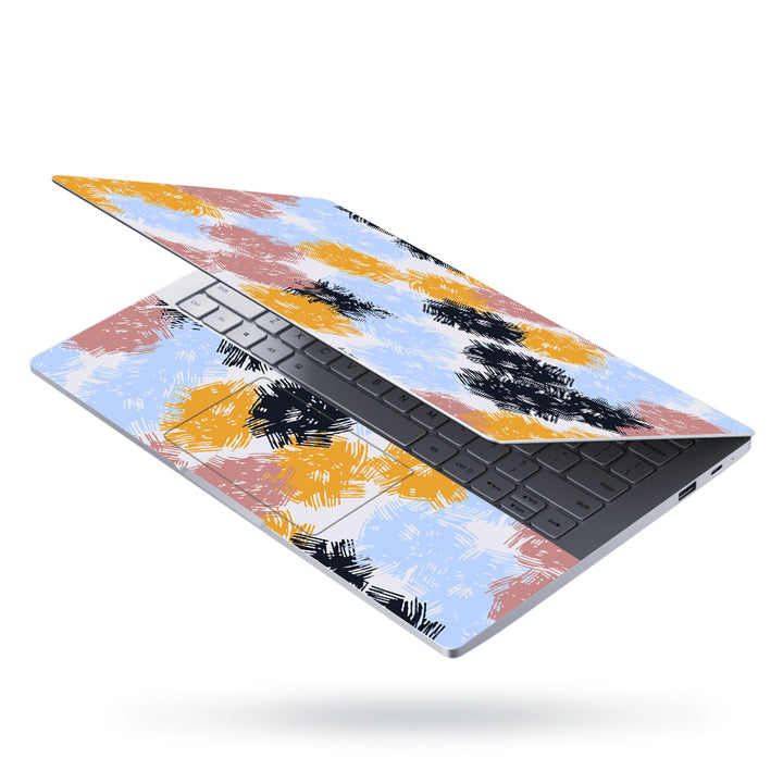 Laptop Skin - Black Blue Patches