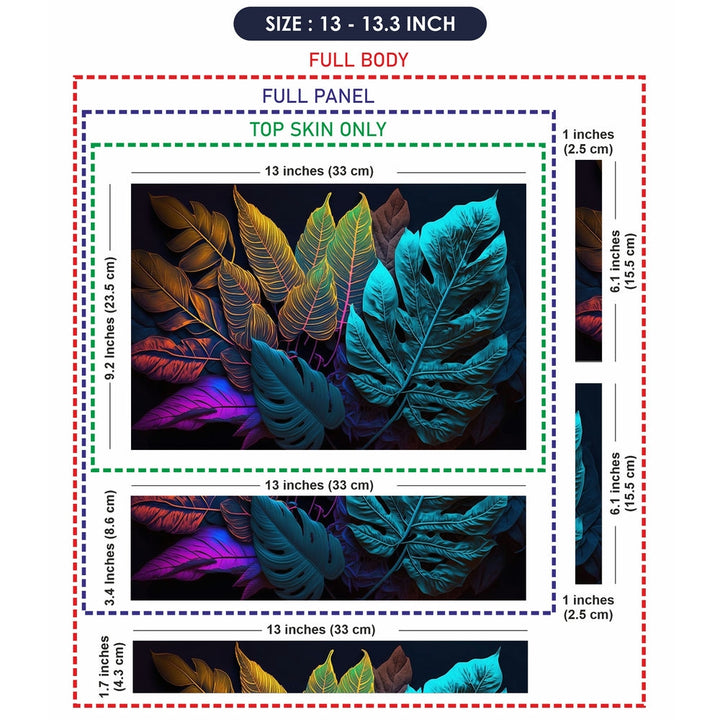 Laptop Skin - Creative Fluorescent Color Tropical Leaves