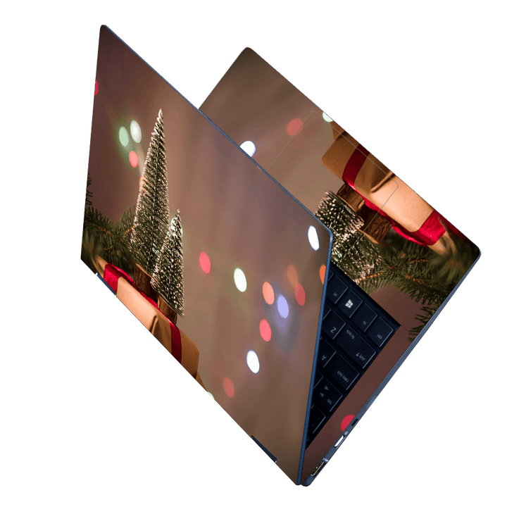 Laptop Skin - Decorative Christmas Trees on Present Box