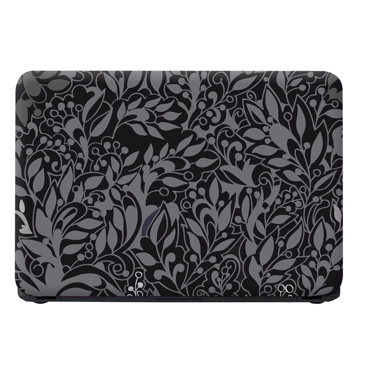 Laptop Skin - Grey Leaves on Black