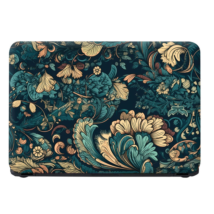 Laptop Skin - Blue Yellow Floral With Abundance Flowers