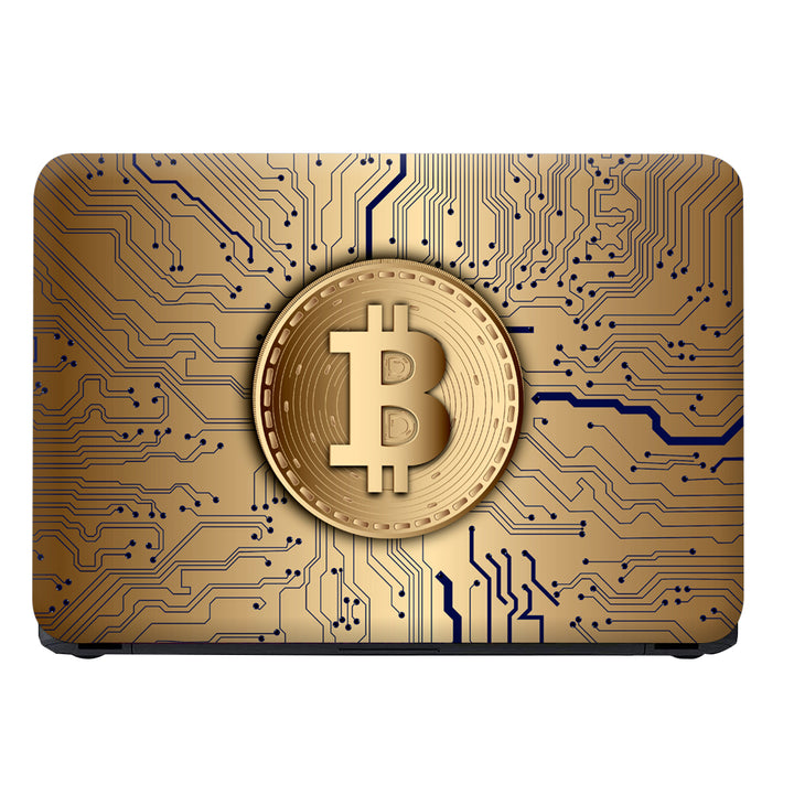 Laptop Skin - Golden Bitcoin Design