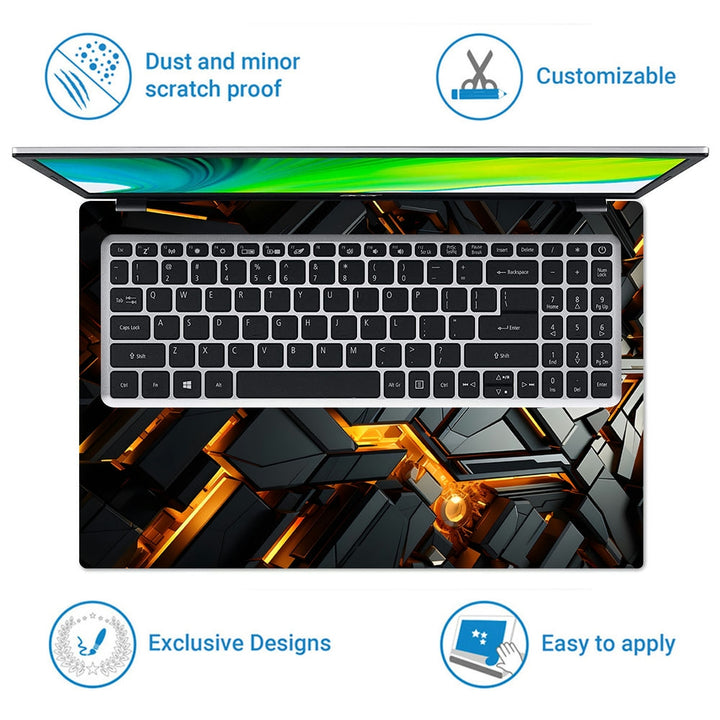 Laptop Skin - 3D Abstract Gaming Split Back