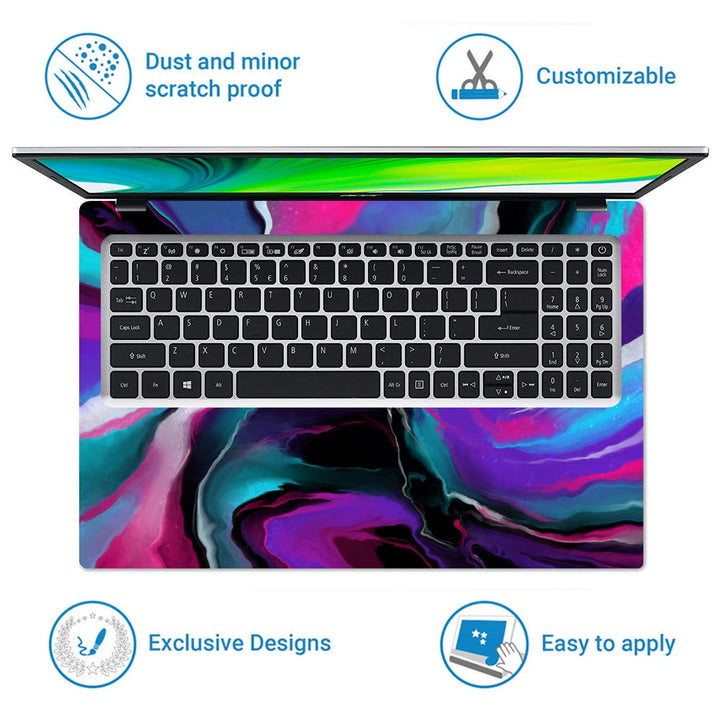 Laptop Skin - Colourful Acrylic Paint Splash