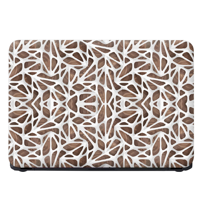 Laptop Skin - White Net on Brown