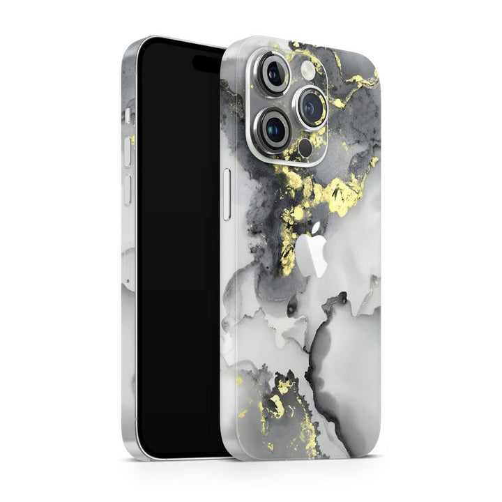 Mobile Skin Wrap - Golden Highlighter Black Shaded Marble